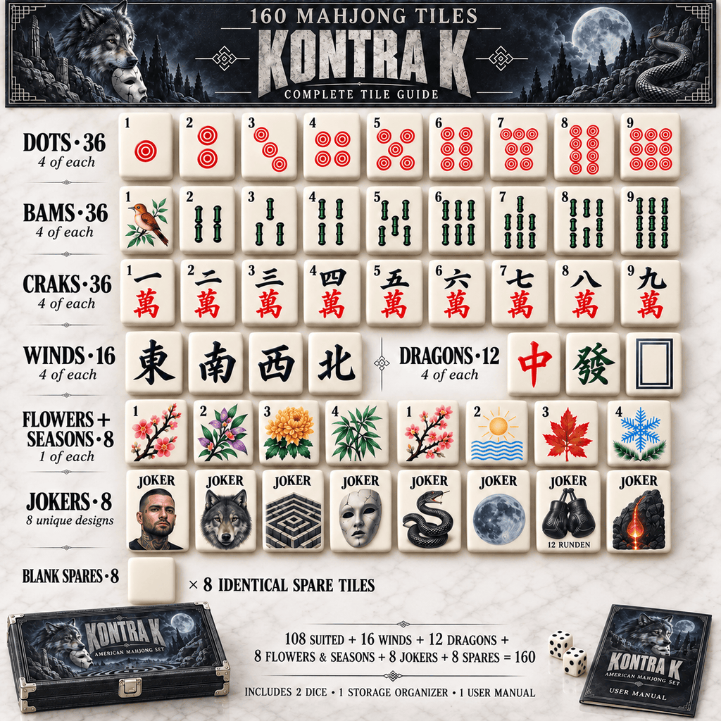 Premium KNTK Mahjong Tiles Set TTMH
